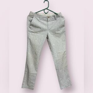 Gap Girlfriend Chinos Pants Flat Front Tan White Floral Size 0